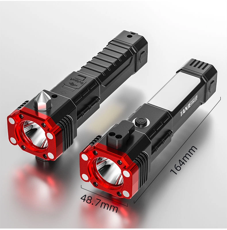 Фонарик многофункциональный , с зарядкой от USB, удобный в руке, с магнитом, резаком