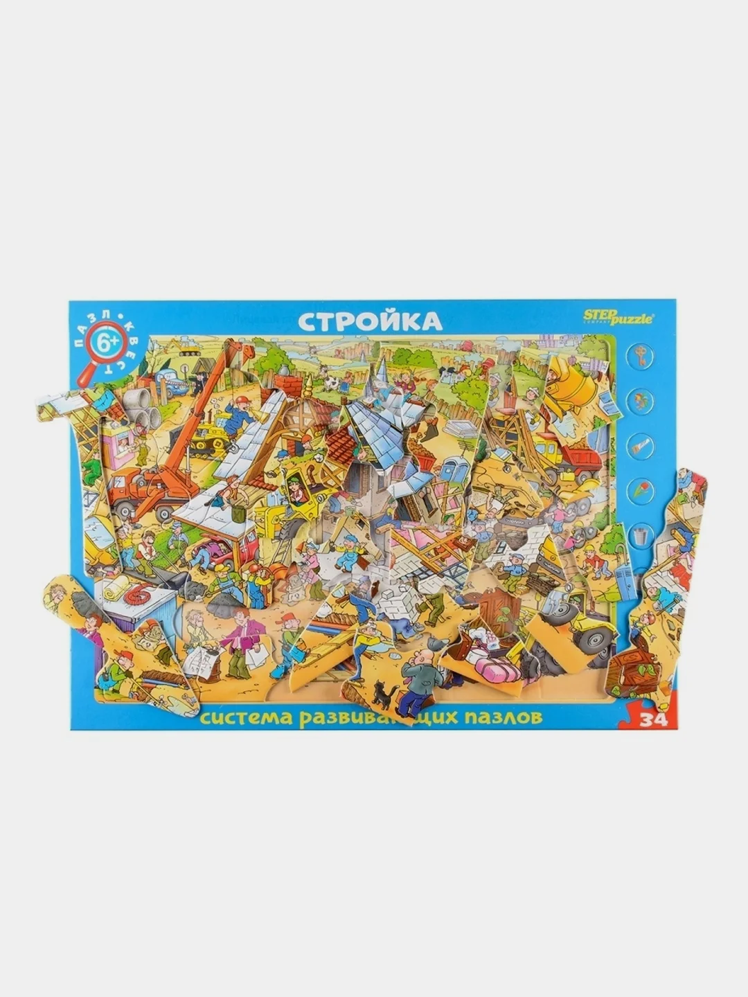 Развивающий пазл "Стройка. Пазл-квест" (большие)