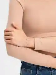 Серебряный браслет с бантом и стразами