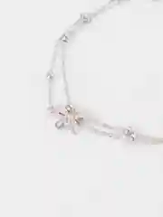 Серебряный браслет с бантом и стразами