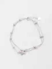 Серебряный браслет с бантом и стразами