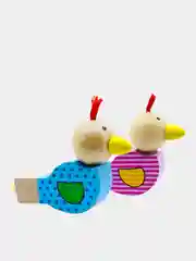 Голубой свисток птичка деревянная игрушка