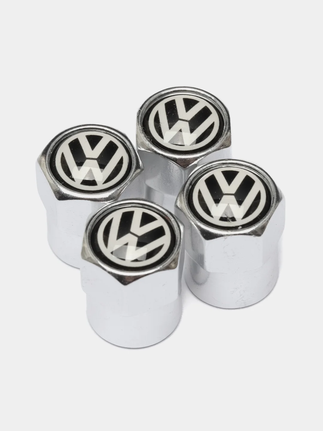 Серебряный колпачки для колес, на ниппель авто, с логотипом Volkswagen, 4 штуки