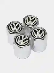 Серебряный колпачки для колес, на ниппель авто, с логотипом Volkswagen, 4 штуки