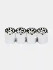 Серебряный колпачки для колес, на ниппель авто, с логотипом Volkswagen, 4 штуки