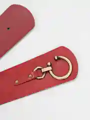 Красный женский пояс с пряжкой, на крючке