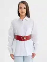 Красный женский пояс с пряжкой, на крючке