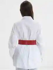Красный женский пояс с пряжкой, на крючке