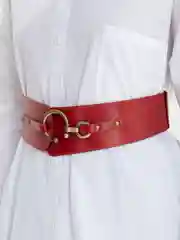 Красный женский пояс с пряжкой, на крючке