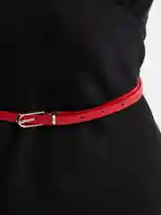 Красный ремень женский узкий
