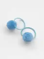 Голубой детские резинки для волос Balls, с шариками, красивые резинки для девочек, 2 штуки