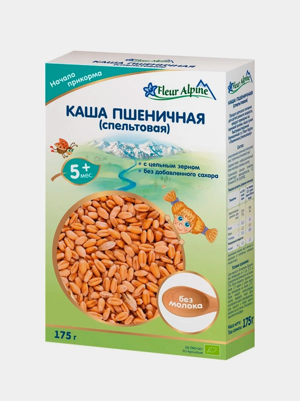 Каша безмолочная Fleur Alpine, пшеничная, для детей старше 5 месяцев, 175 г