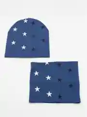 Синий шапка со снудом