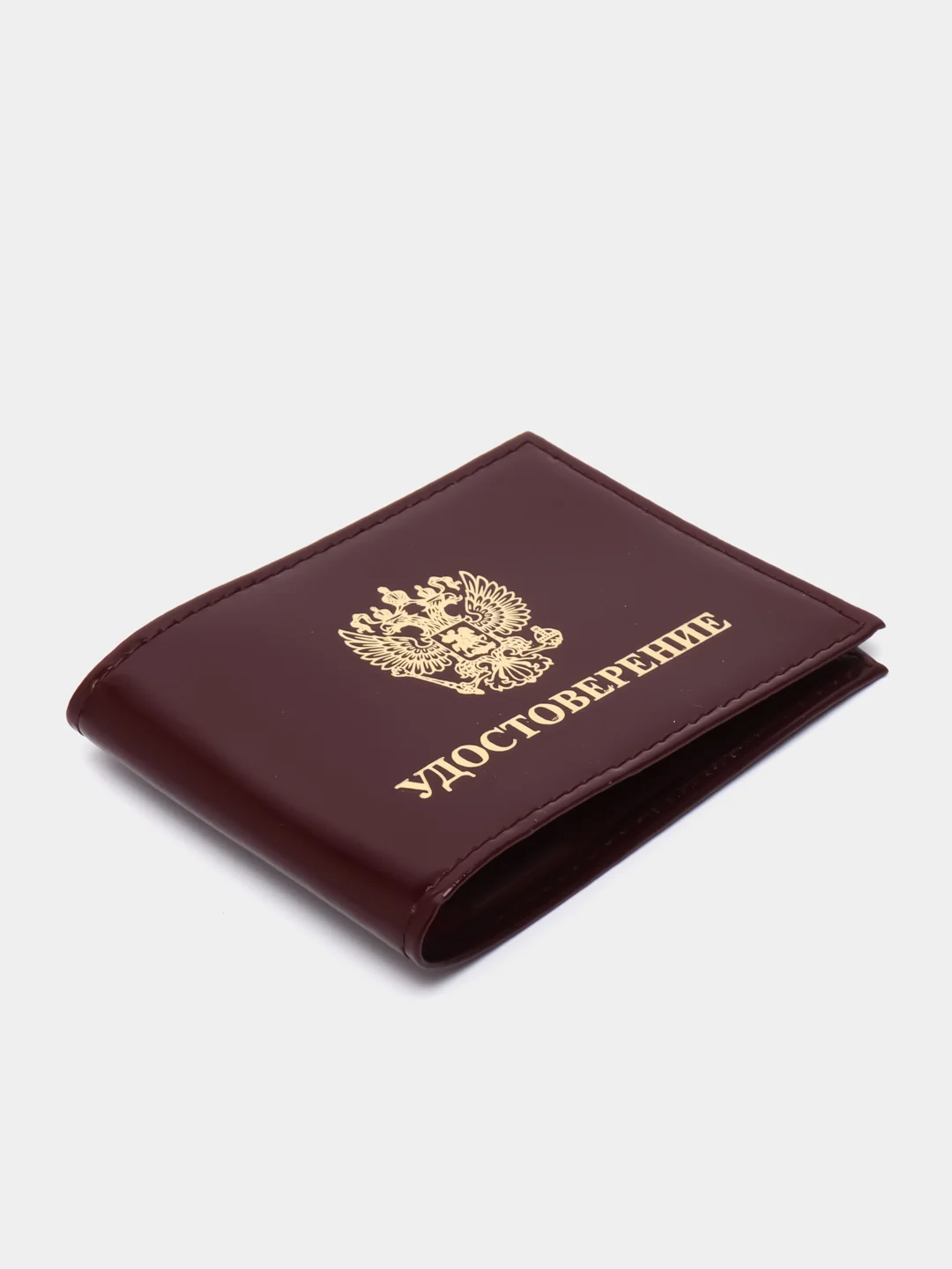 Бордовый обложка на удостоверение кожа