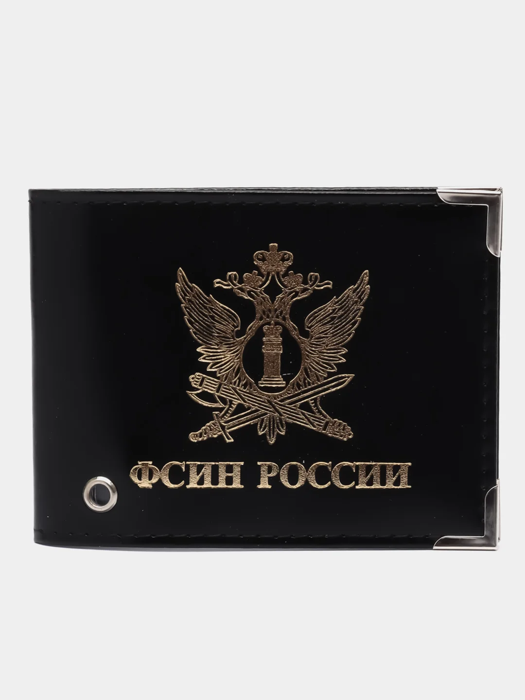Хром обложка на удостоверение "ФСИН России", натуральная кожа
