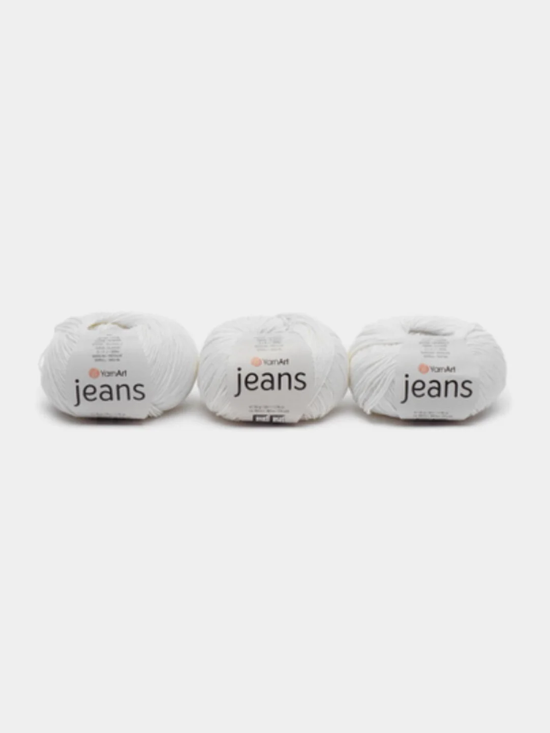 Белый пряжа Джинс Ярн Арт YarnArt Jeans 50 г, 160 м