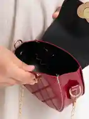 Вишнёвый сумка, сумочка через плечо, для девочек, на цепочке