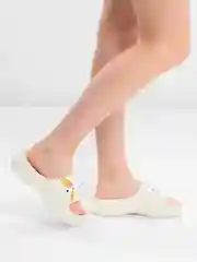 Белый шлёпанцы женские