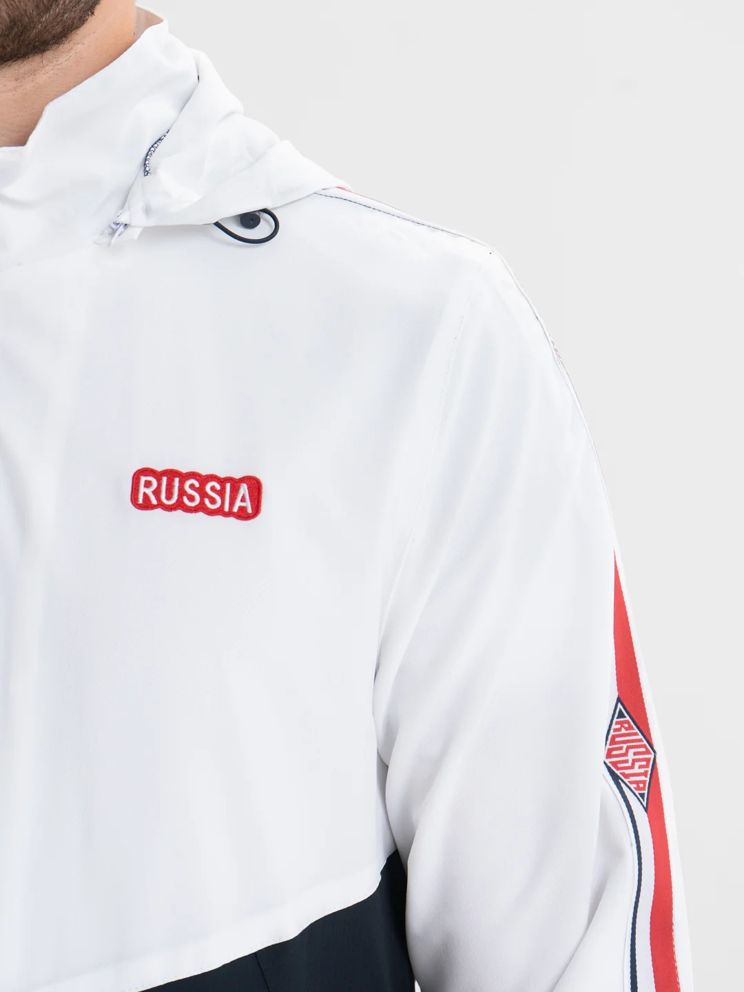 Белый ветровка мужская Russia/ Россия, спортивная куртка мужская / костюм верх