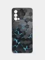 Бирюзовый чехол на Realme GT Master Edition / Реалми GT Master Edition с рисунком, защита камеры