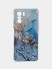 Голубой чехол на Xiaomi Poco F3/Redmi K40/Mi 11i / Сяоми Поко Ф3/Редми K40/Ми 11i с рисунком