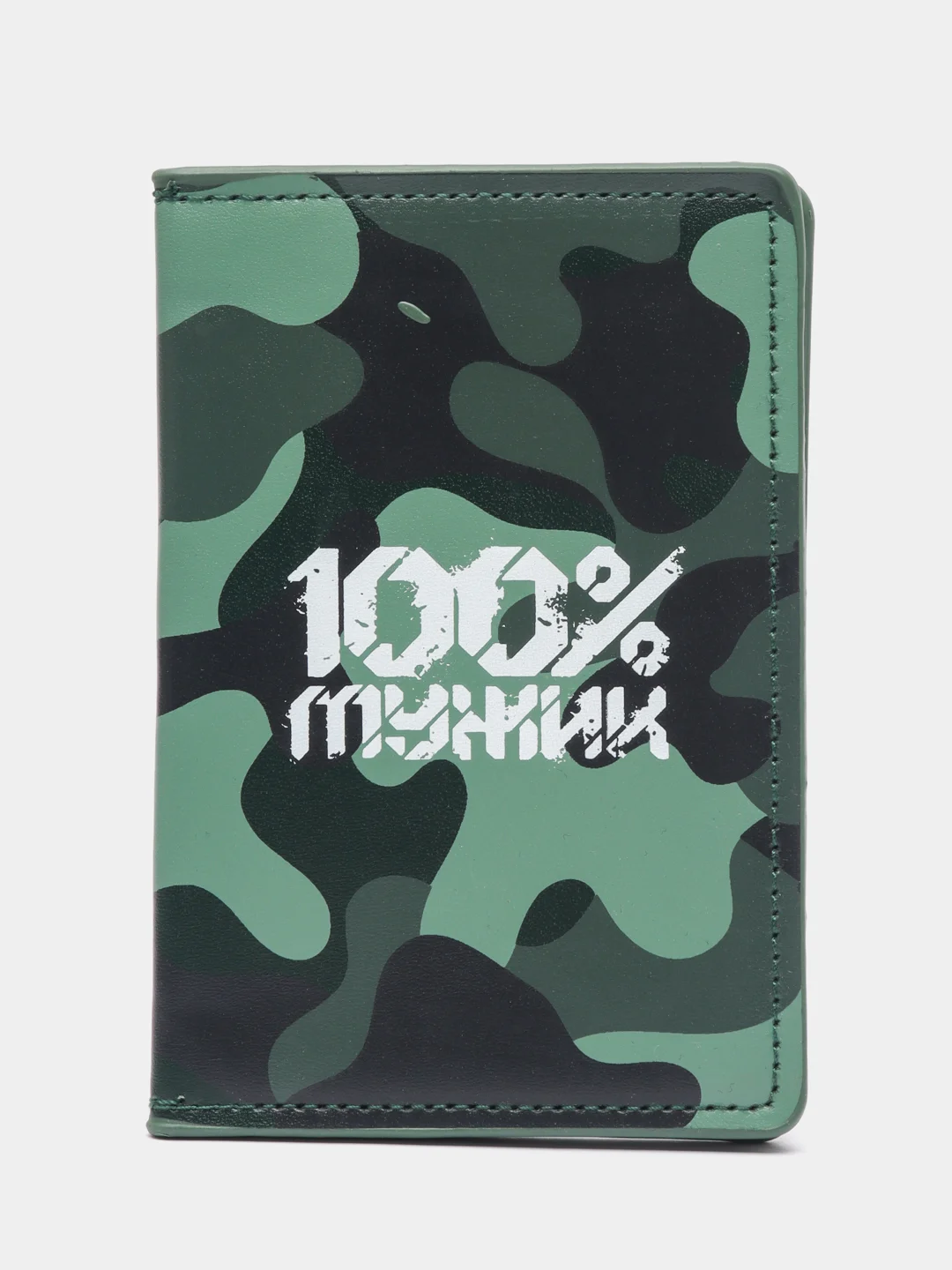 Обложка для паспорта с доп. карманом внутри "100% мужик", искусственная кожа