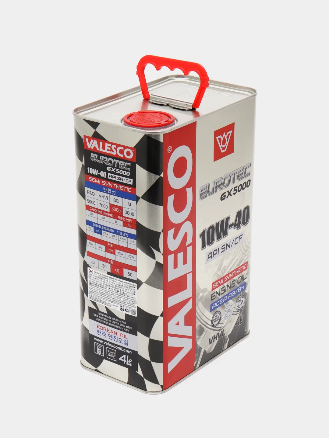 Масло VALESCO EUROTEC GX 5000 10/40 API SN/CF п/синтетическое, 4 л