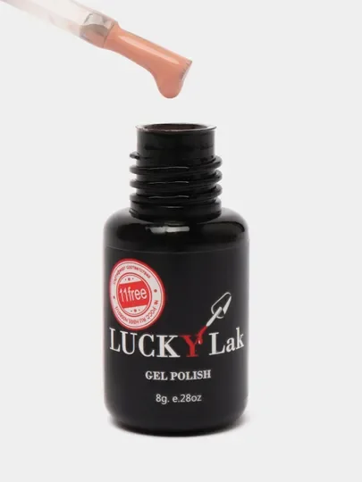 Гель лак для ногтей Luckylak Coler 19 8g, нюдовый бежевый френч для маникюра и педикюра