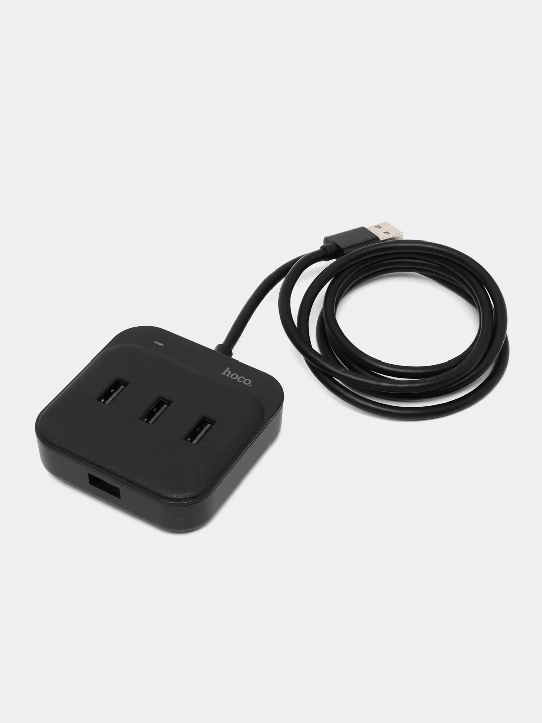 Черный переходник 4 в 1 hoco HB31, USB HUB 4 ПОРТА, 1.2 м, концентратор ЧЕТЫРЕ В ОДНОМ