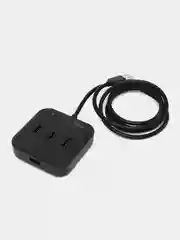 Черный переходник 4 в 1 hoco HB31, USB HUB 4 ПОРТА, 1.2 м, концентратор ЧЕТЫРЕ В ОДНОМ