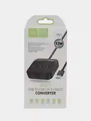 Черный переходник 4 в 1 hoco HB31, USB HUB 4 ПОРТА, 1.2 м, концентратор ЧЕТЫРЕ В ОДНОМ