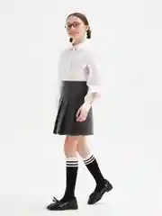 Серый юбка для девочки SMENA в складку на кокетке