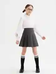 Серый юбка для девочки SMENA в складку на кокетке