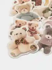 Коричневый набор из 45 наклеек на тему: кошки, планеты, пингвины, котята, космос