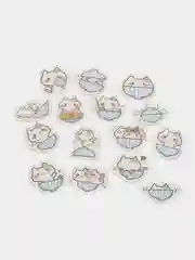Молочный набор из 45 наклеек на тему: кошки, планеты, пингвины, котята, космос
