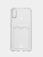 Чехол силиконовый с кармашками для карт, пропуска, фотографии на Xiaomi REdmi A2/A2 lite Note 7