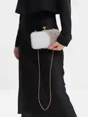 Серебряный клатч со стразами