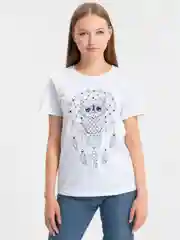 Разноцветный футболка женская, с печатью