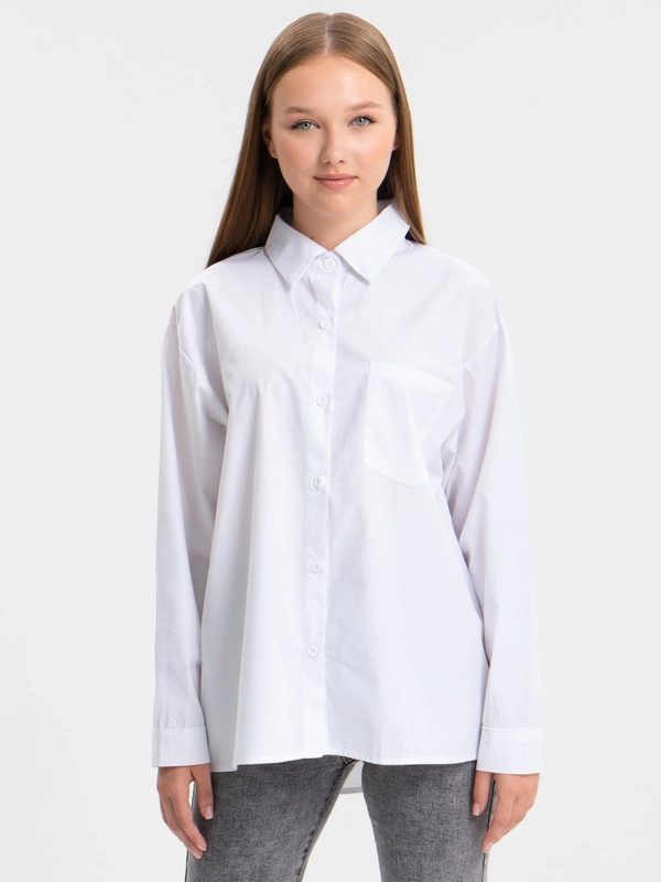 Рубашка женская oversize / рубашка школьная офисная для девушек