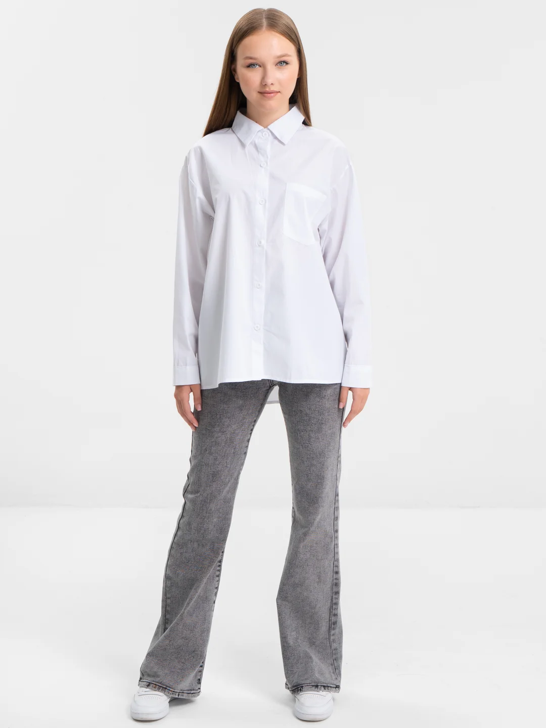Рубашка женская oversize / рубашка школьная офисная для девушек