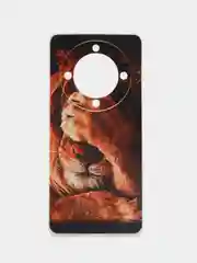 Светло-бежевый силиконовый чехол на Honor X9A / Хонор X9A прозрачный, с рисунком, защита камеры