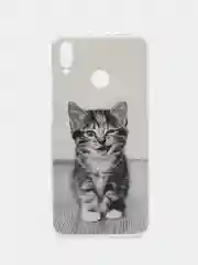 Молочный силиконовый чехол на Honor 8X / Хонор 8Х прозрачный, с рисунком, защита камеры