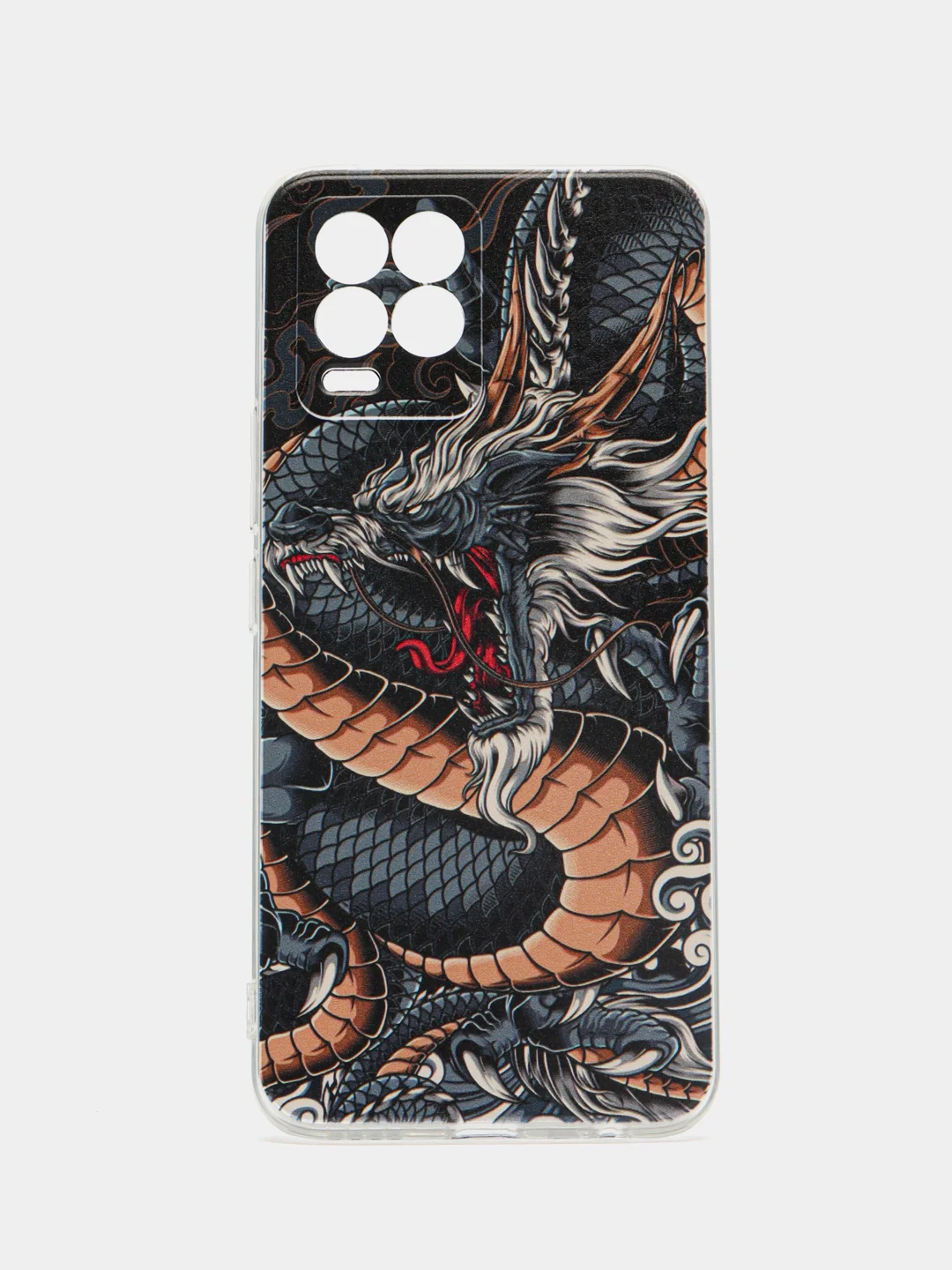 Коричневый силиконовый чехол на Oppo Realme 8/8 Pro / Оппо Реалми 8/8 Про прозрачный, с рисунком