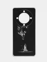 Серый меланж силиконовый чехол на Honor X9A / Хонор X9A прозрачный, с рисунком, защита камеры