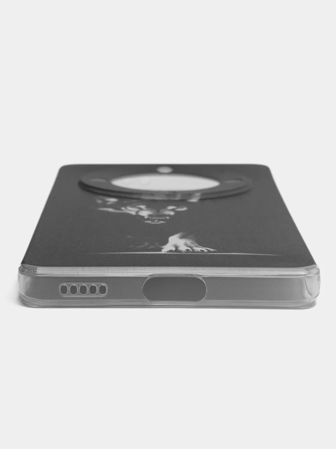 Серый меланж силиконовый чехол на Honor X9A / Хонор X9A прозрачный, с рисунком, защита камеры
