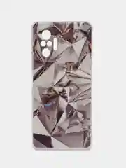Серый металлик чехол на Xiaomi Redmi Note 10 Pro / Сяоми Редми Нот 10 Про прозрачный, с рисунком