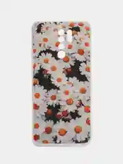 Золотой силиконовый чехол на Xiaomi Redmi 9 / Сяоми Редми 9 прозрачный, с рисунком, защита камеры