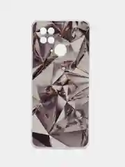 Серый металлик чехол на Xiaomi Redmi 10C / Сяоми Редми 10С прозрачный, с рисунком, защита камеры