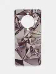 Серый металлик силиконовый чехол на Honor X9A / Хонор X9A прозрачный, с рисунком, защита камеры