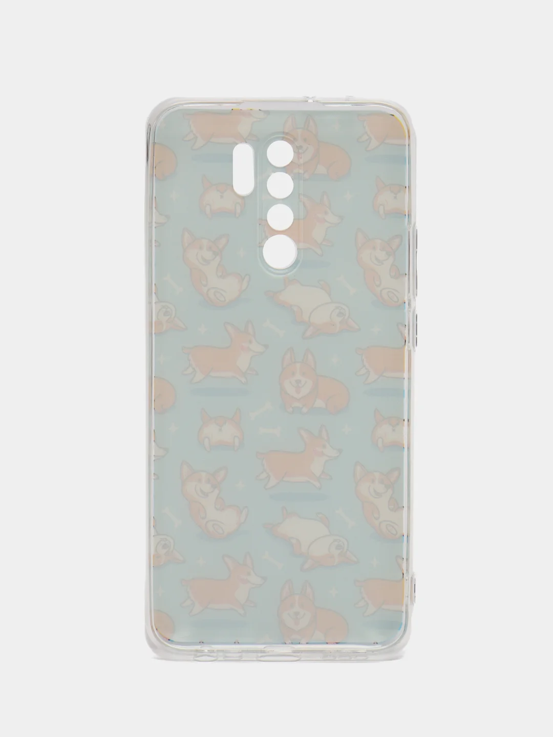 Светло-оранжевый силиконовый чехол на Xiaomi Redmi 9 / Сяоми Редми 9 прозрачный, с рисунком, защита камеры